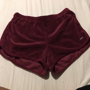 HOLLISTER RED VELVET SHORTS